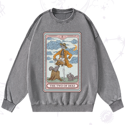Purplehecate The Two Of Deez Tarot Washed Sweatshirt