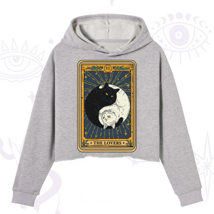 Purplehecate The Lovers Cat Tarot Crop Hoodie