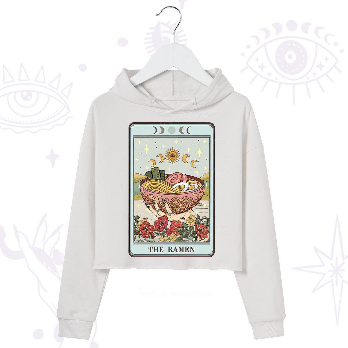 Purplehecate The Ramen Tarot Crop Hoodie