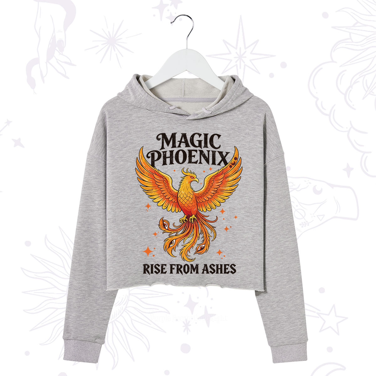 Purplehecate Magic Phoenix Rise From Ashes Crop Hoodie