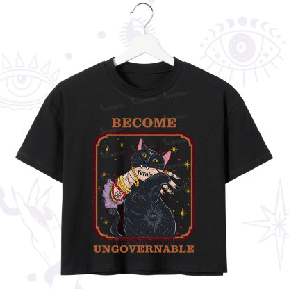 Purplehecate Become Ungovernable Cat Crop T-Shirt