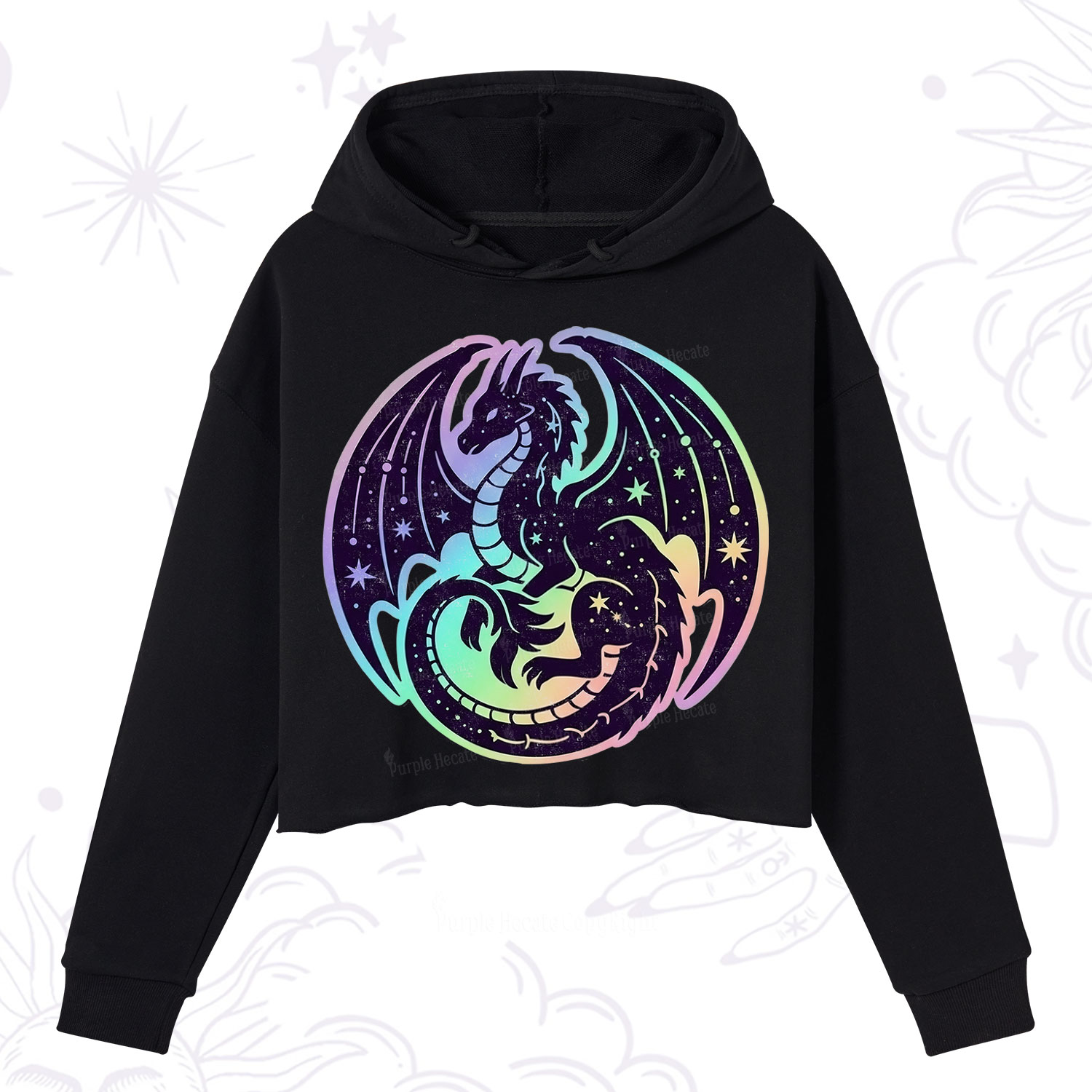 Purplehecate Cosmic Dragon Crop Hoodie
