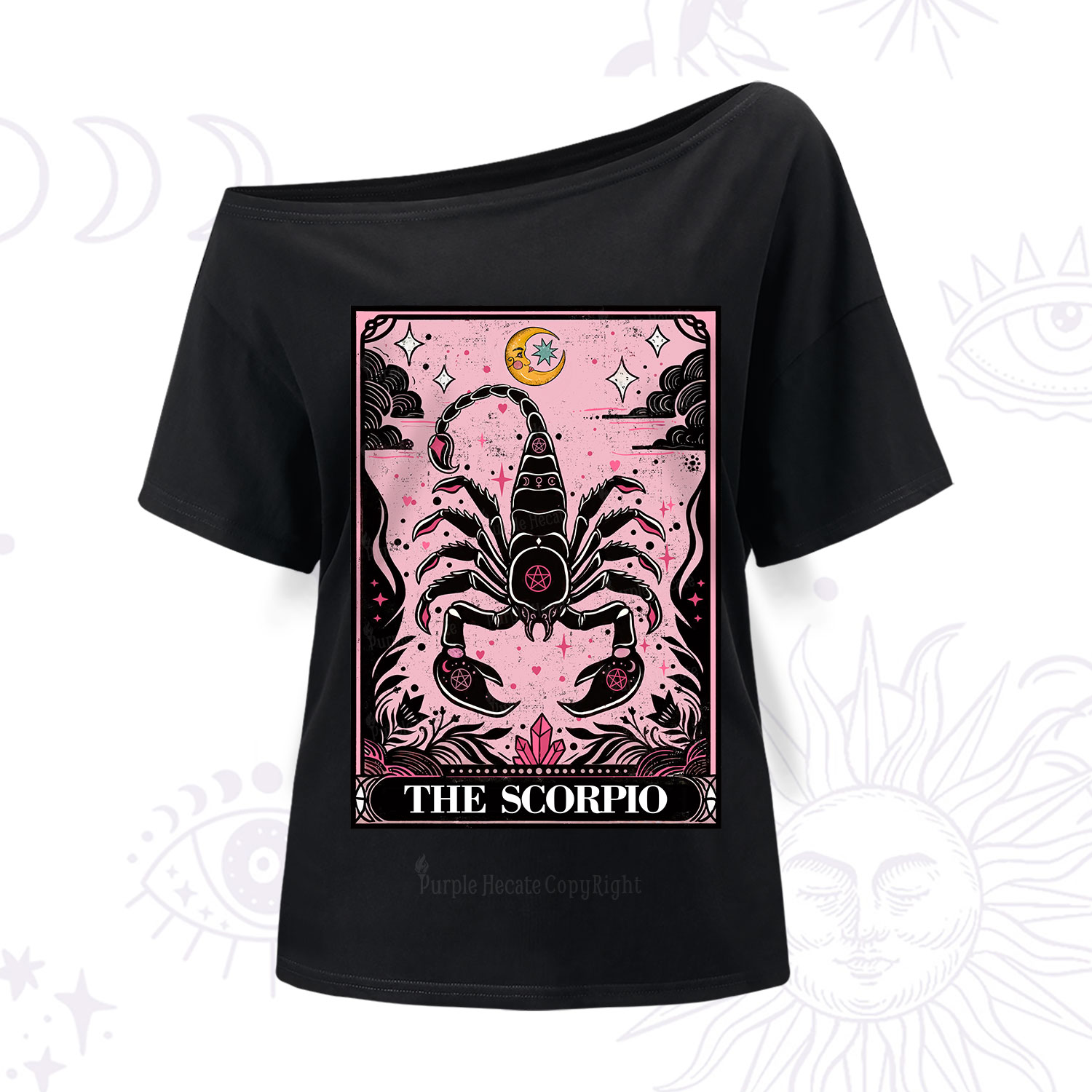 Purplehecate The Scorpio Tarot Zodiac One Shoulder T-Shirt