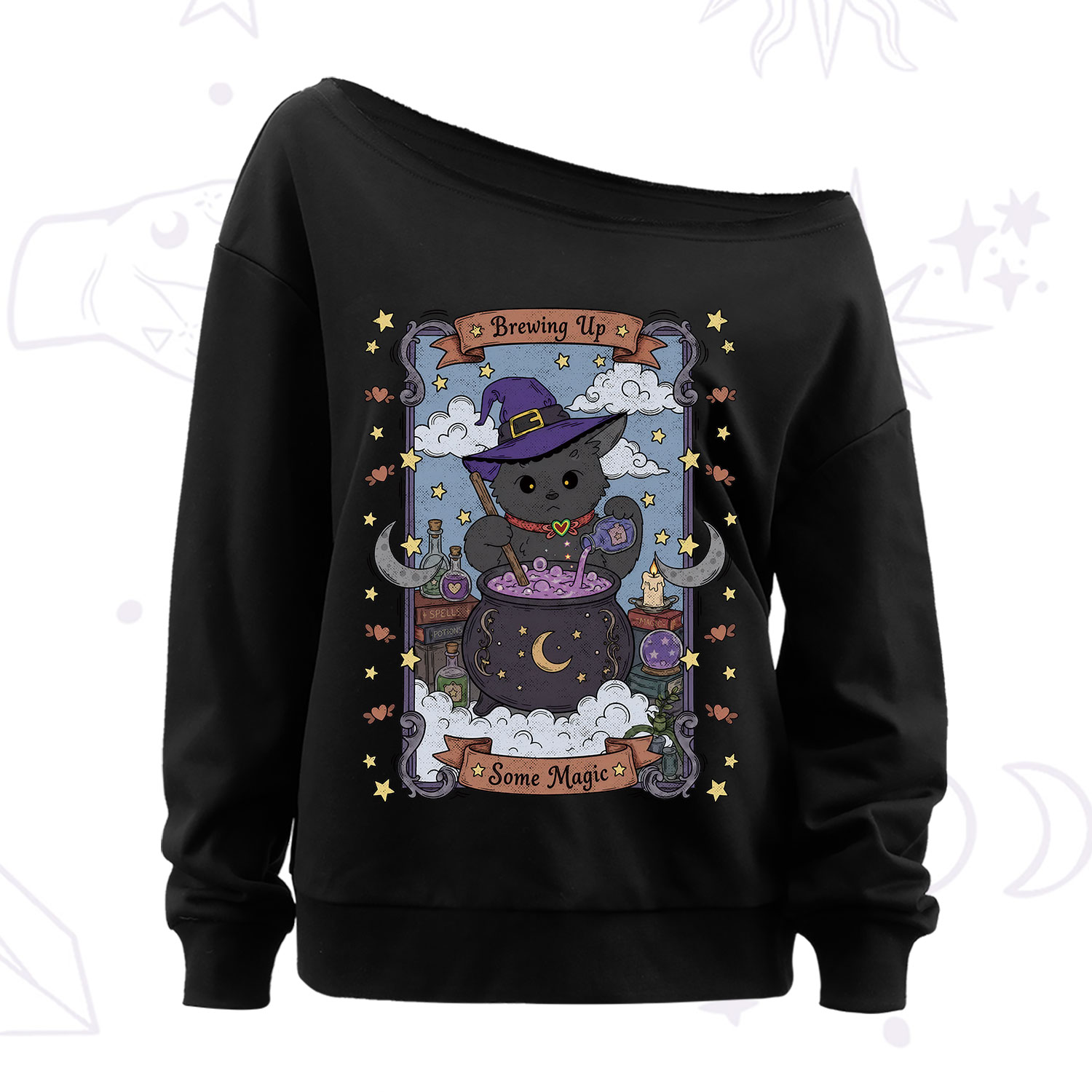 Purplehecate Brewing Up Some Magic Off The Shoulder Sweatshirt