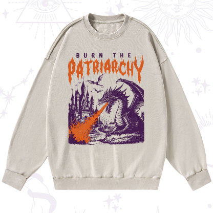 Purplehecate Burn the Patriarchy Dragon Washed Sweatshirt