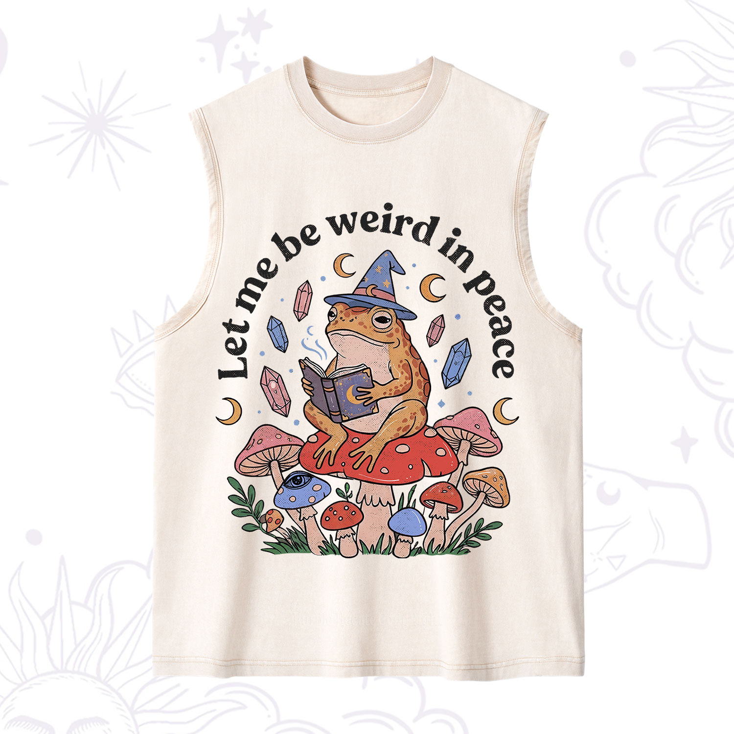 Purplehecate Let Me Be Weird in Peace Frog Washed Tank