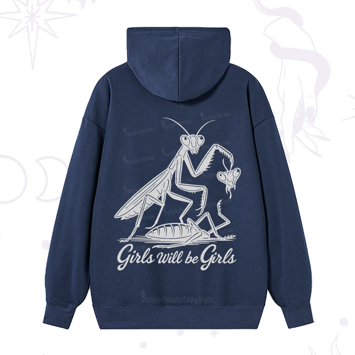 Purplehecate Girls Will Be Girls Praying Mantis Hoodie