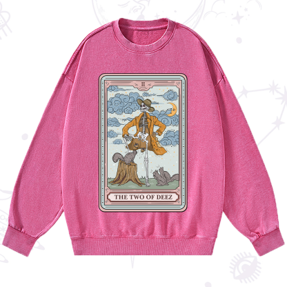 Purplehecate The Two Of Deez Tarot Washed Sweatshirt