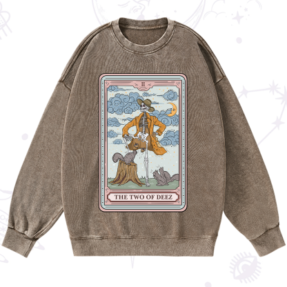 Purplehecate The Two Of Deez Tarot Washed Sweatshirt