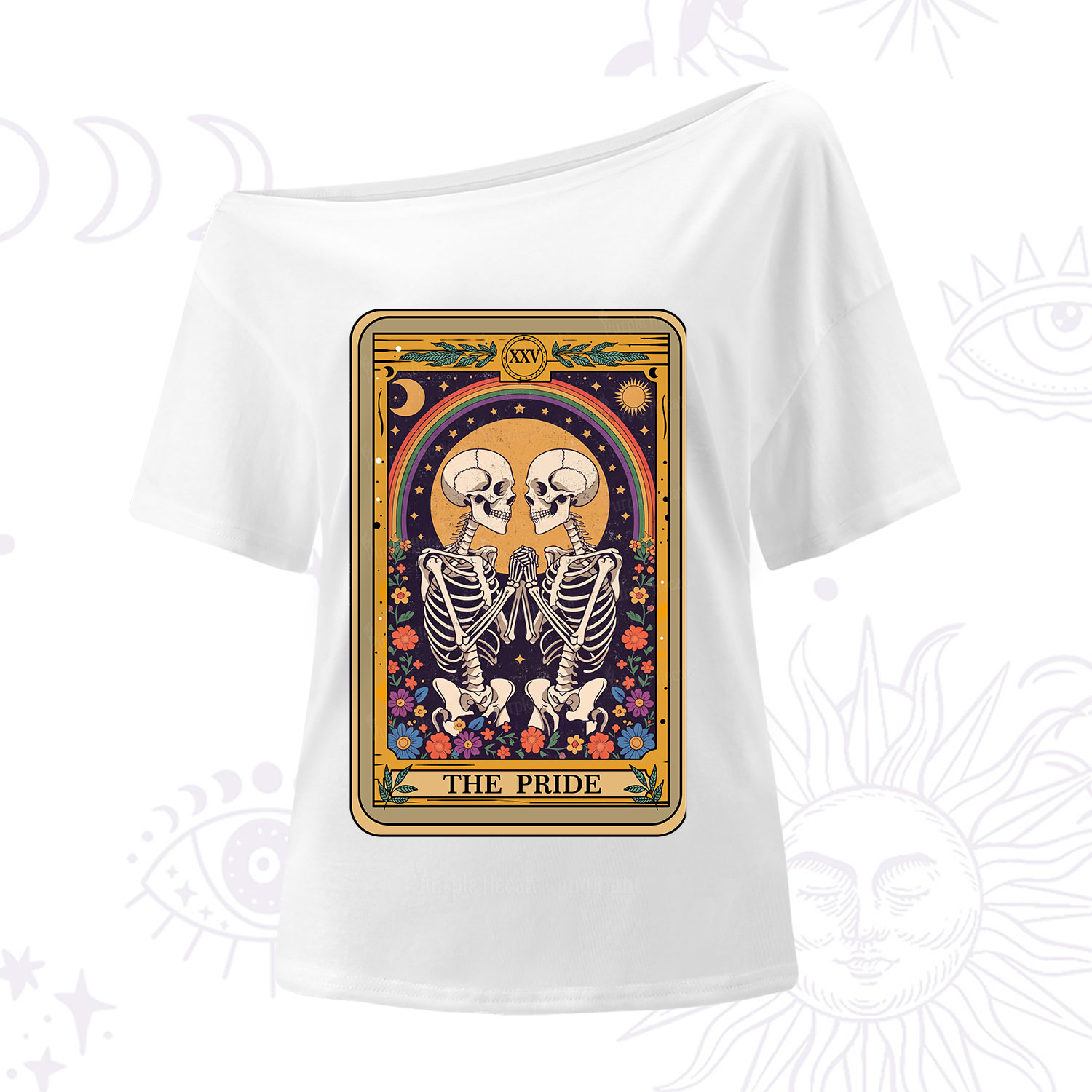 Purplehecate The Pride Skeleton Tarot One Shoulder T-Shirt