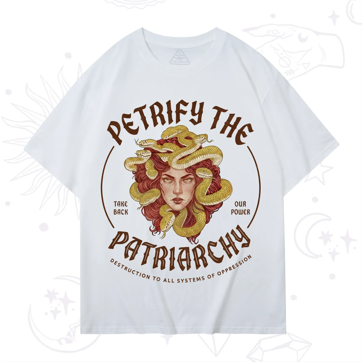 Purplehecate Petrify Patriarchy Medusa T-Shirt