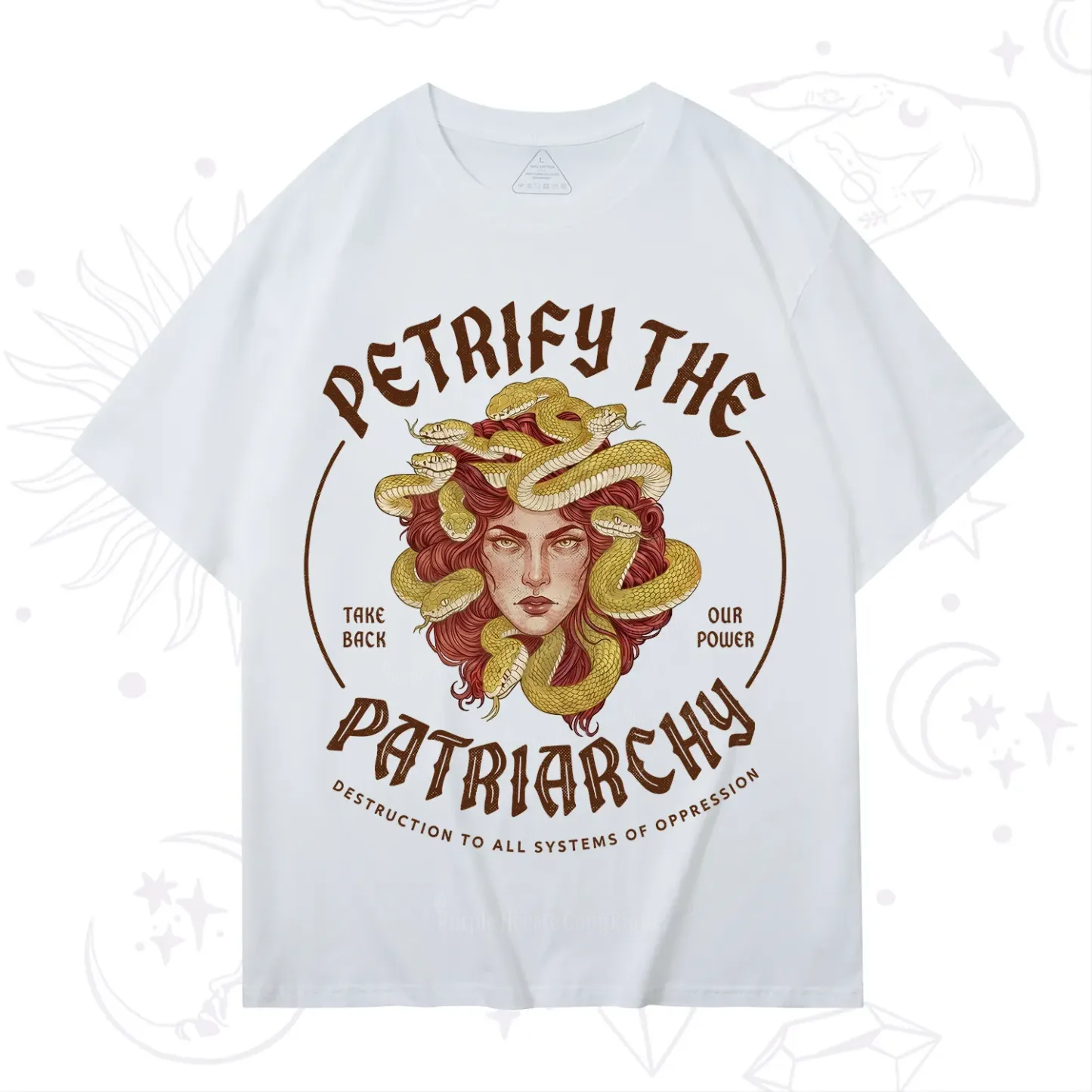 Purplehecate Petrify Patriarchy Medusa T-Shirt