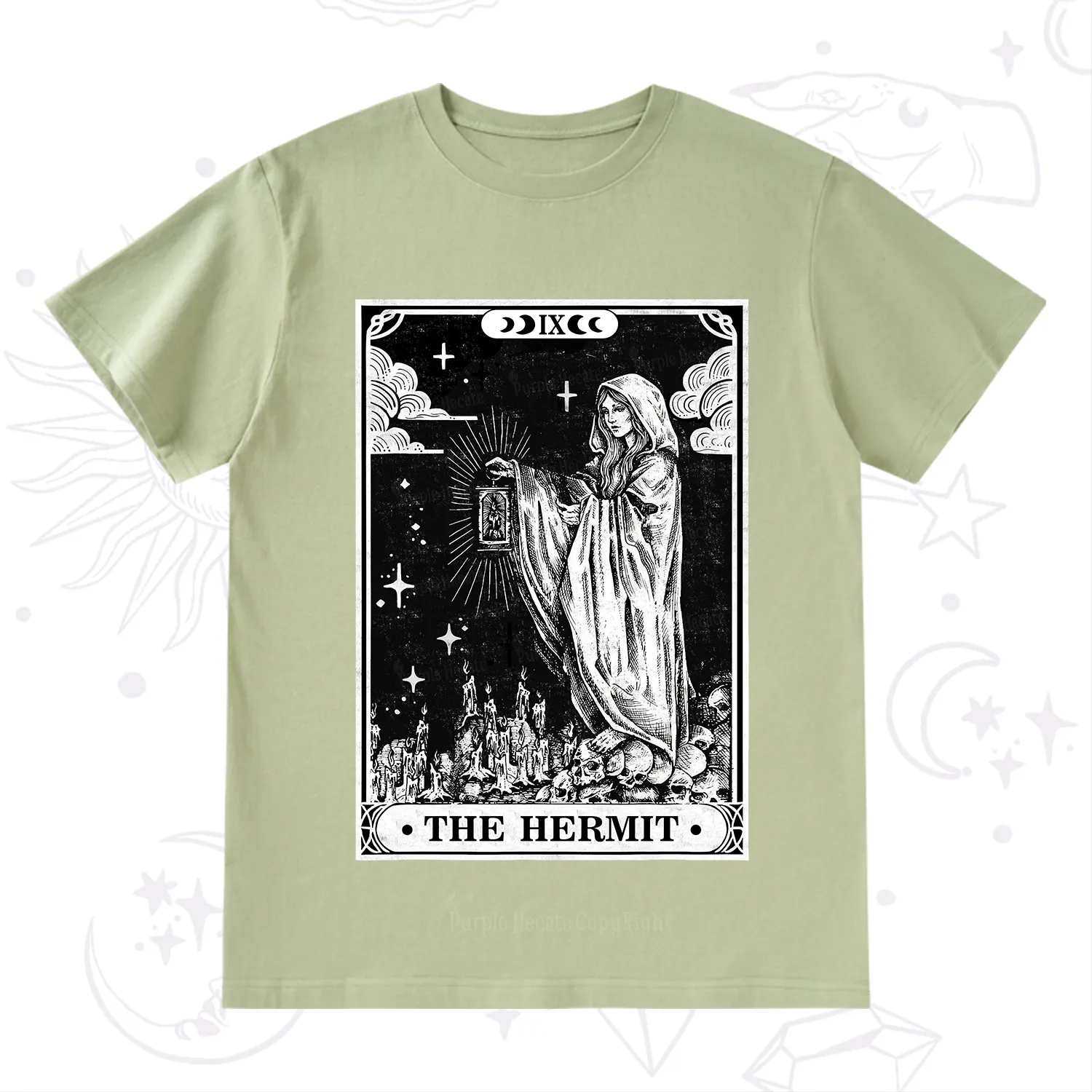 Purplehecate The Hermit Goddess Tarot Card T-Shirt