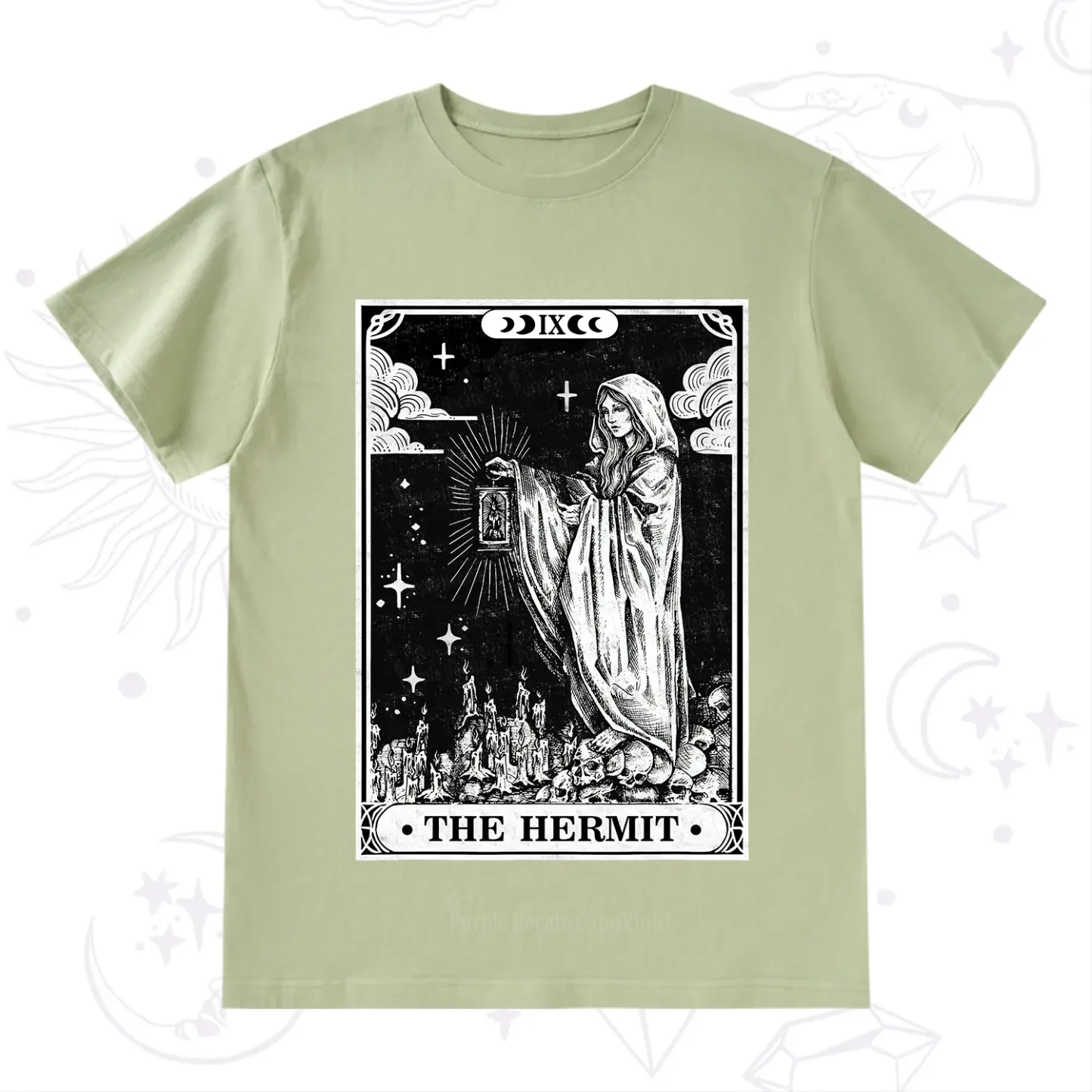 Purplehecate The Hermit Goddess Tarot Card T-Shirt