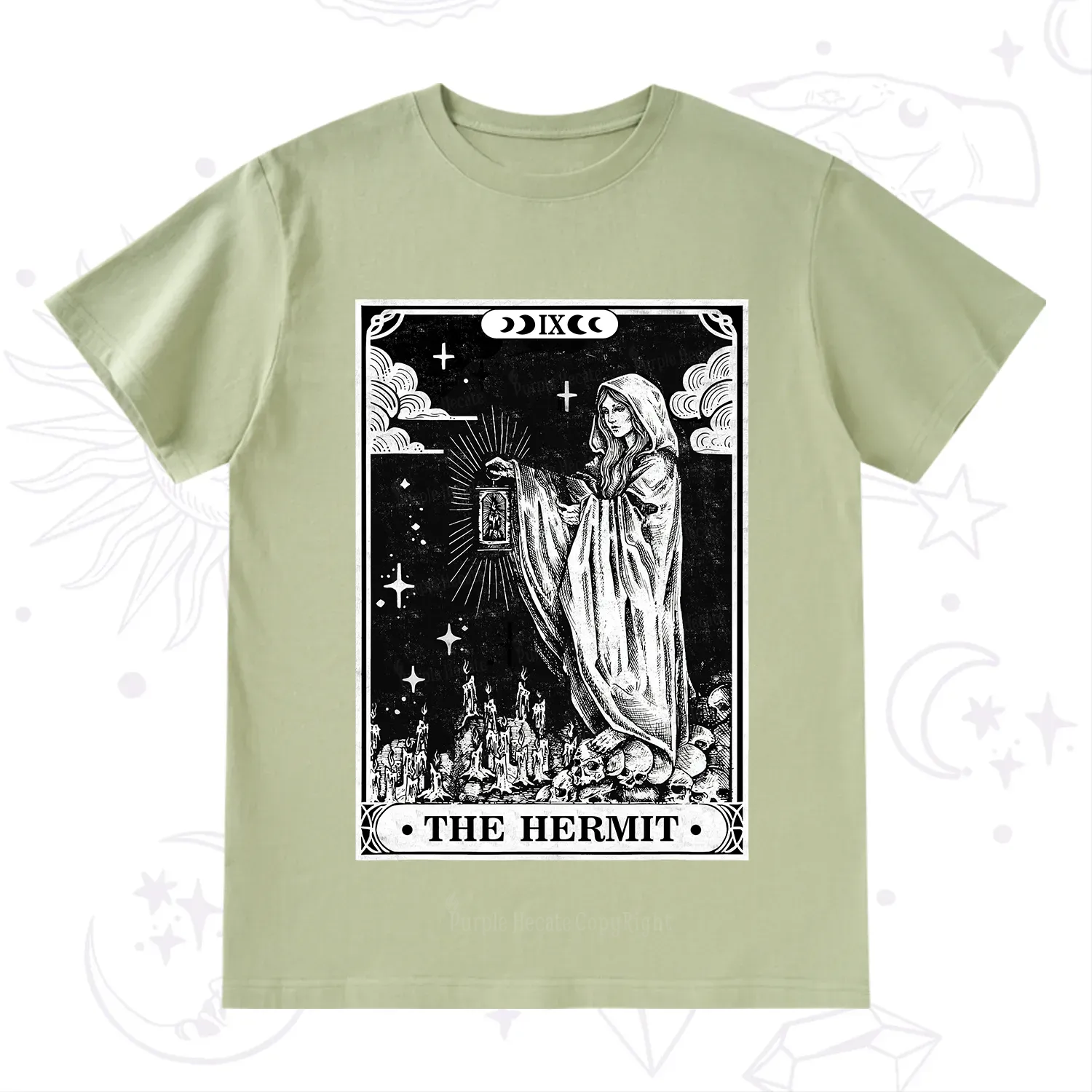 Purplehecate The Hermit Goddess Tarot Card T-Shirt