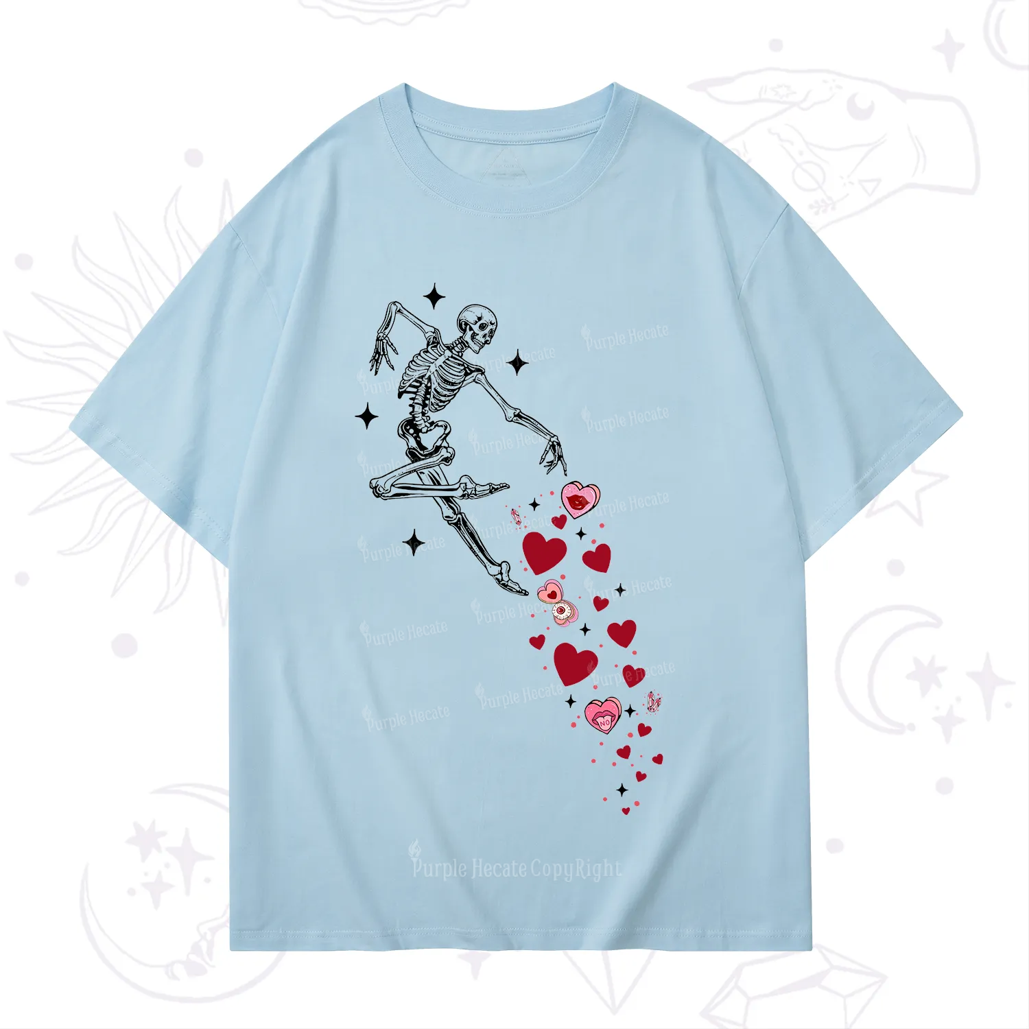 Purplehecate Dancing Skeleton of Love Valentine T-Shirt