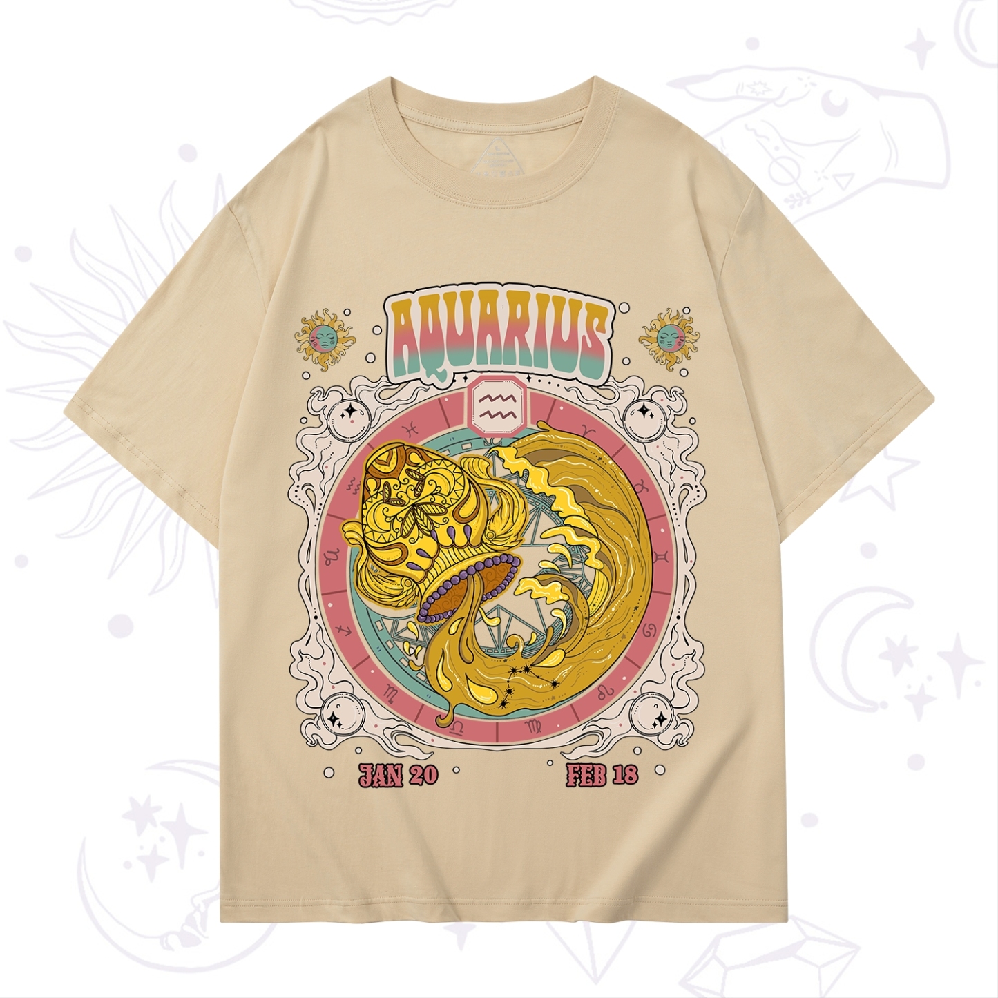 Purplehecate Aquarius Cosmic Zodiac T-Shirt