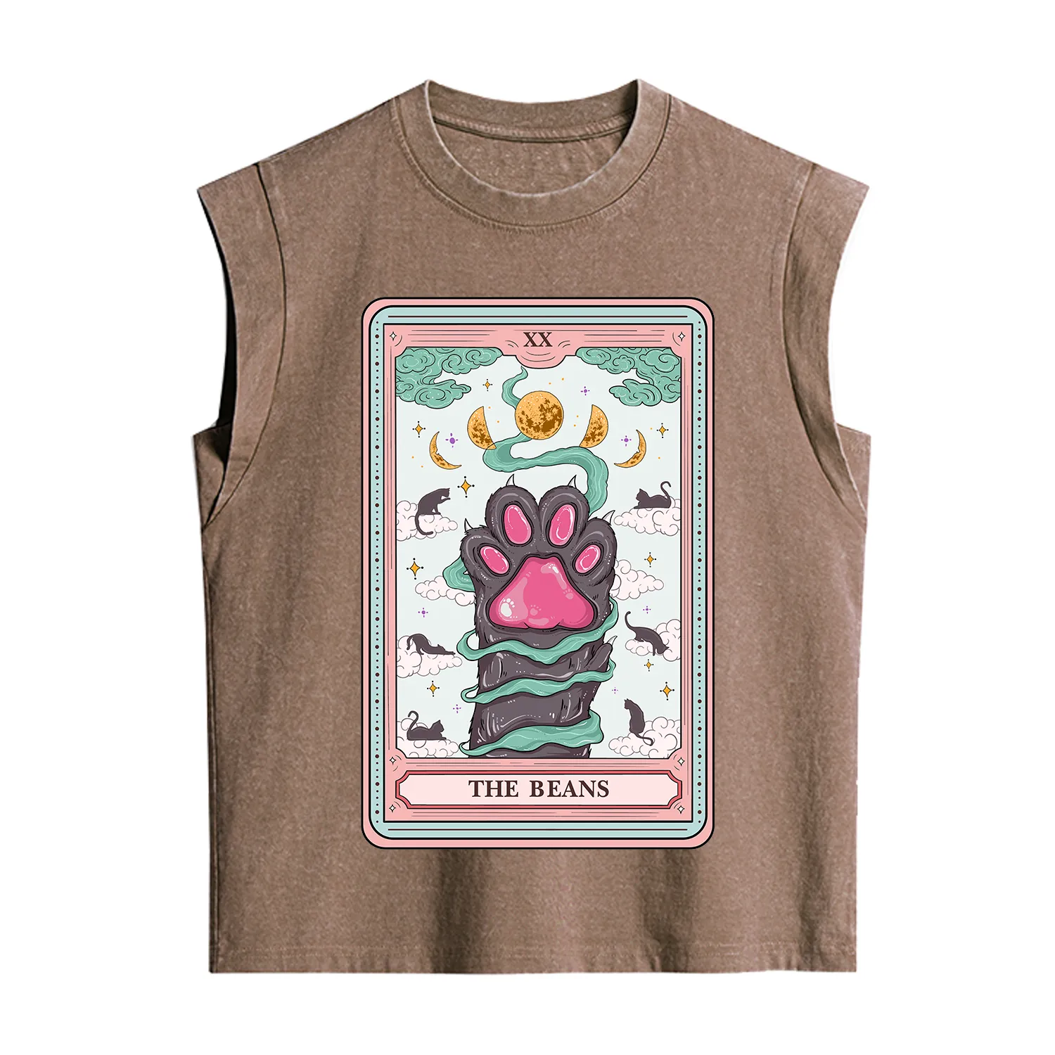 Purplehecate The Beans Cat Tarot Vintage Washed Tank
