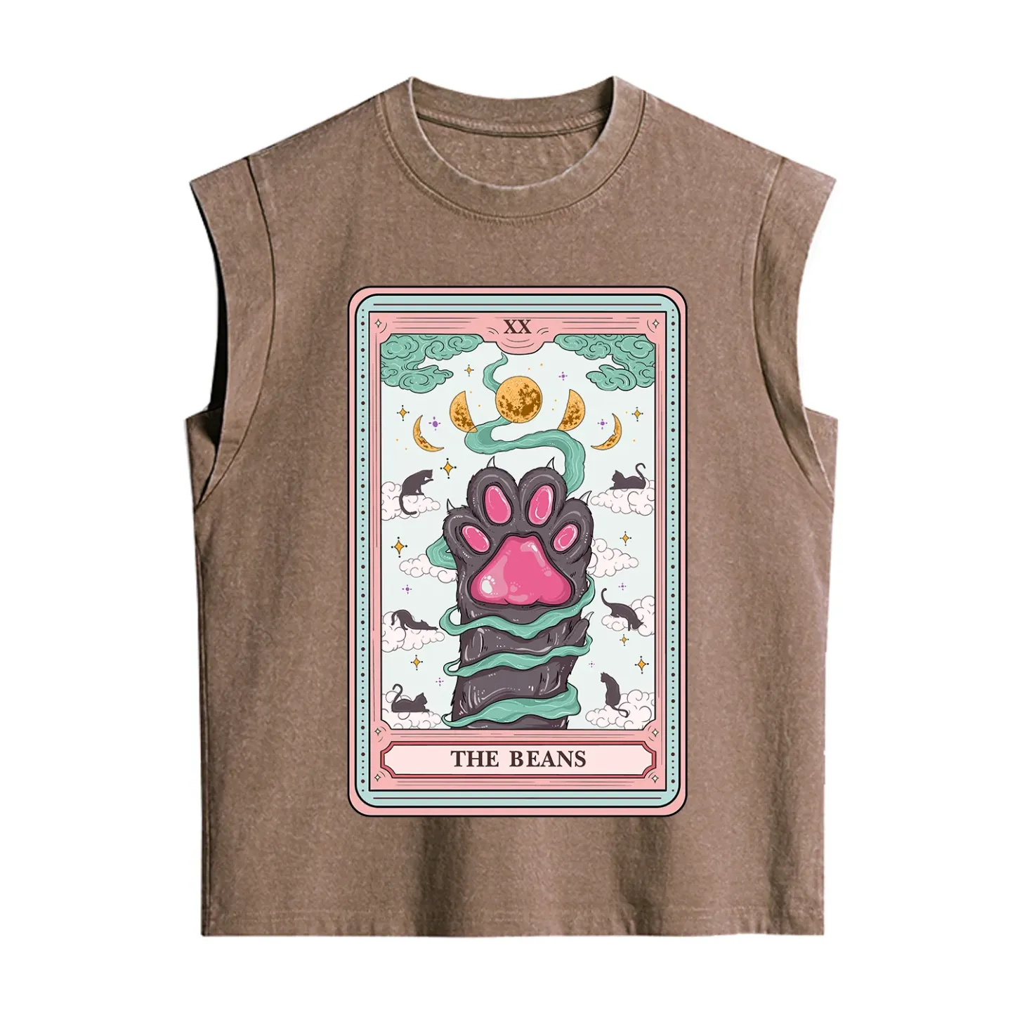 Purplehecate The Beans Cat Tarot Vintage Washed Tank