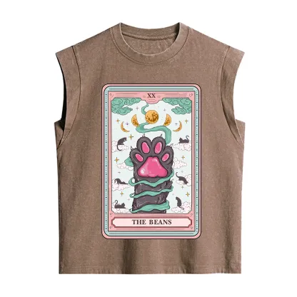 Purplehecate The Beans Cat Tarot Vintage Washed Tank