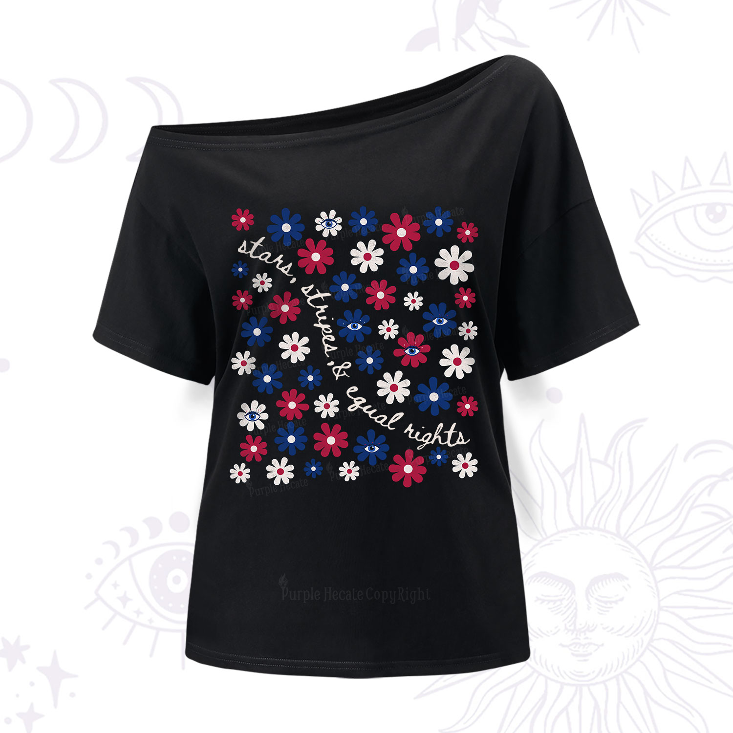 Purplehecate Stars Stripes Equal Rights One Shoulder T-Shirt