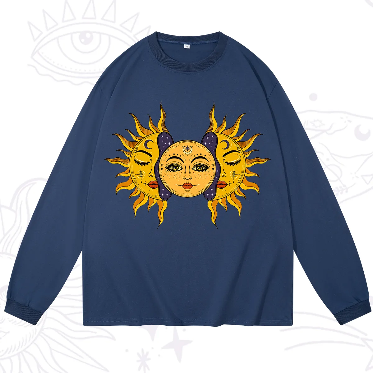 Purplehecate Celestial Twin Suns Long Sleeve T-Shirt