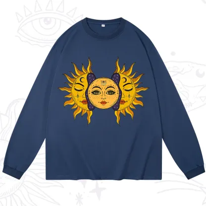 Purplehecate Celestial Twin Suns Long Sleeve T-Shirt