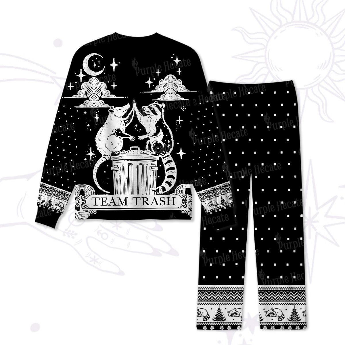 Purplehecate The Team Trash Raccoon Tarot Pajamas