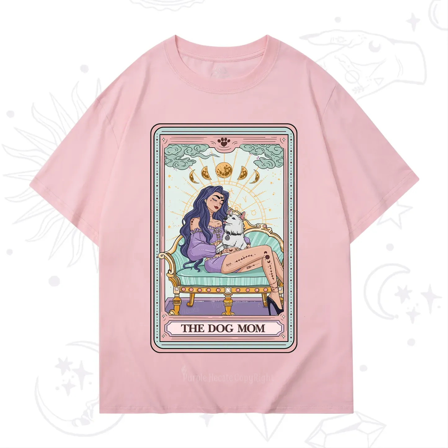 Purplehecate The Dog Mom Tarot Card T-Shirt