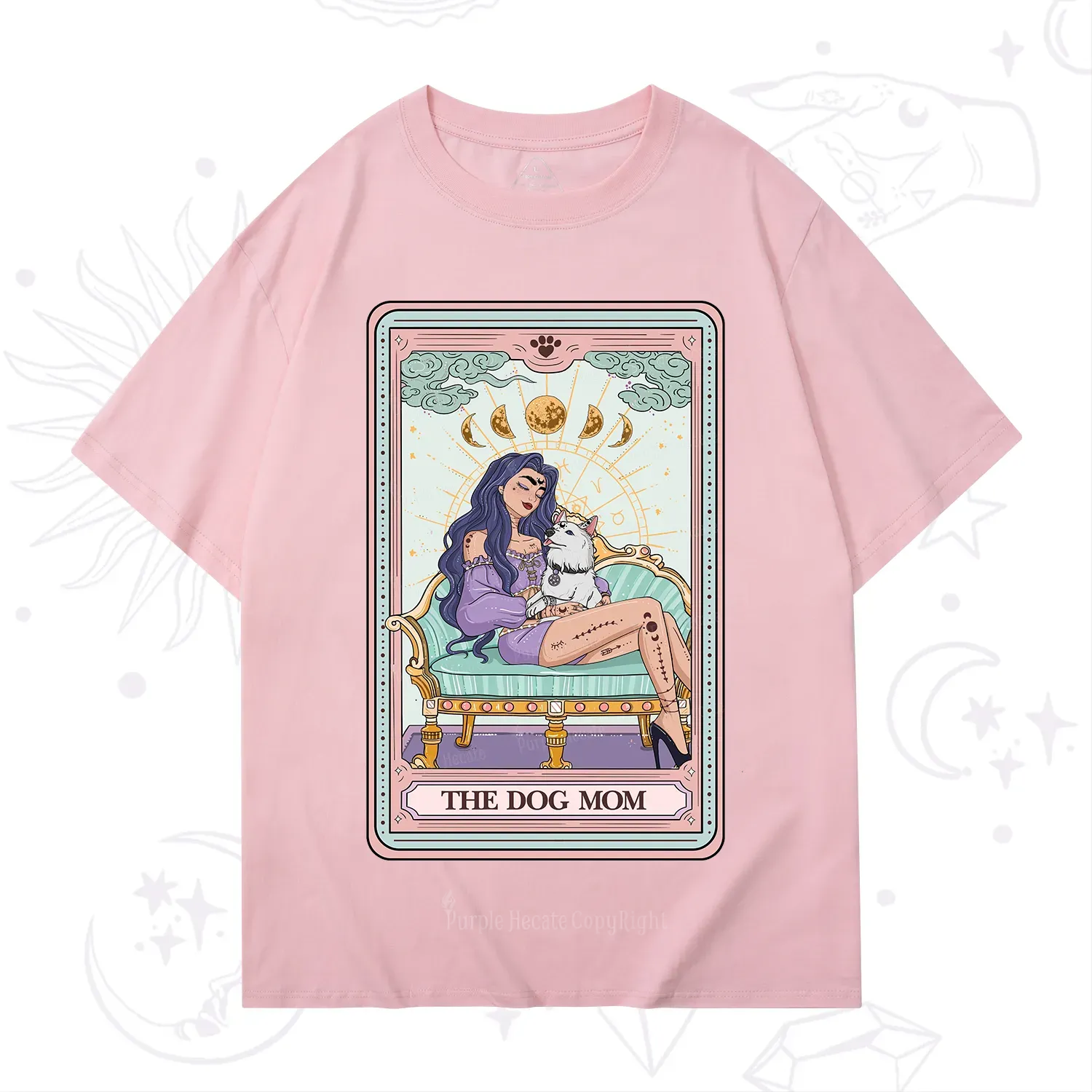 Purplehecate The Dog Mom Tarot Card T-Shirt