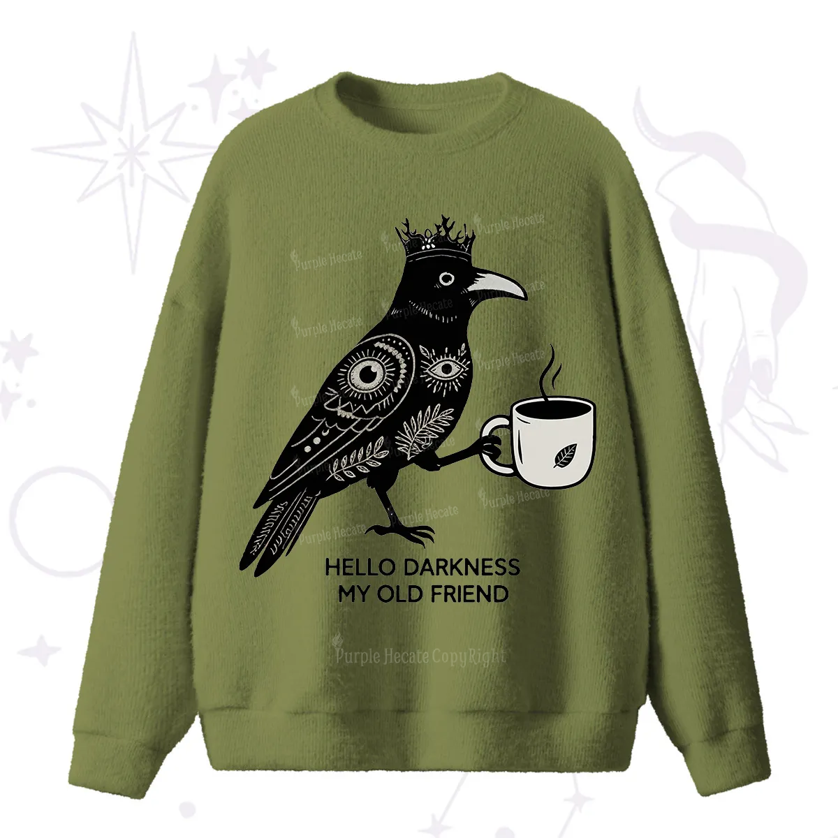 Purplehecate Hello Darkness My Old Friend Fuzzy Ugly Sweater