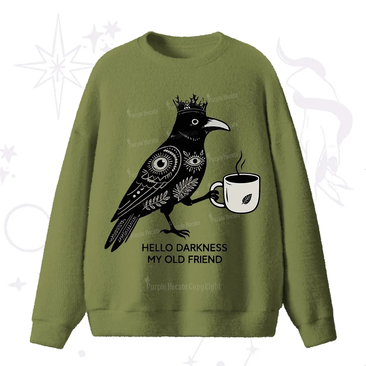 Purplehecate Hello Darkness My Old Friend Fuzzy Ugly Sweater