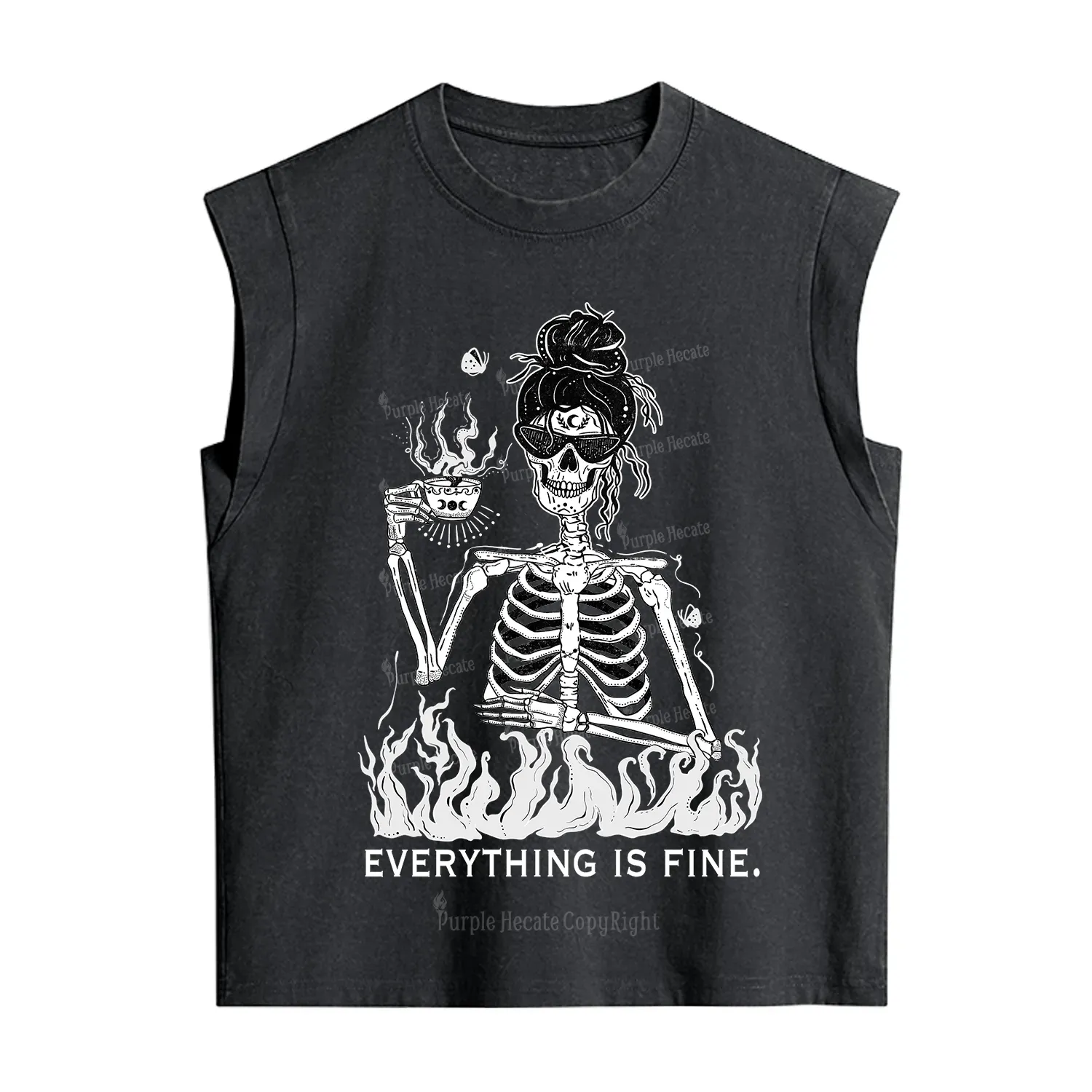 Purplehecate Everything Is Fine Vintage Washed Tank