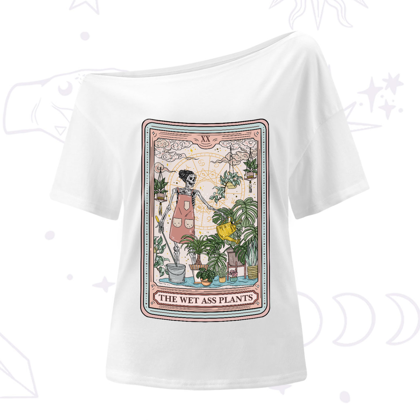 Purplehecate The Wet Ass Plants Tarot One-Shoulder T-Shirt