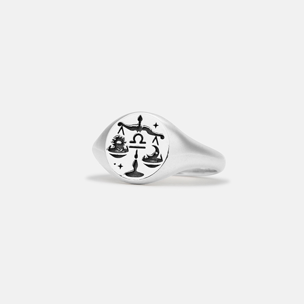 Purplehecate Libra Zodiac Sterling Silver Ring