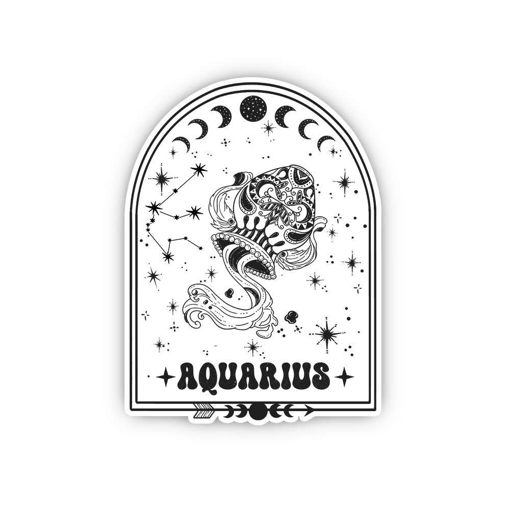 Purplehecate Zodiac Aquarius Under the Stars Sticker