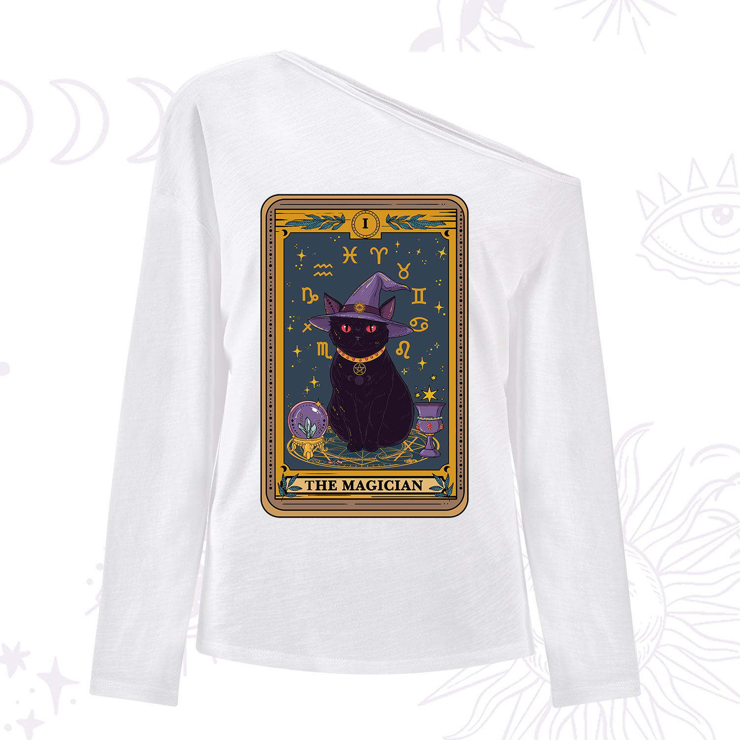 Purplehecate The Magician Tarot One Shoulder Long Sleeve Shirt