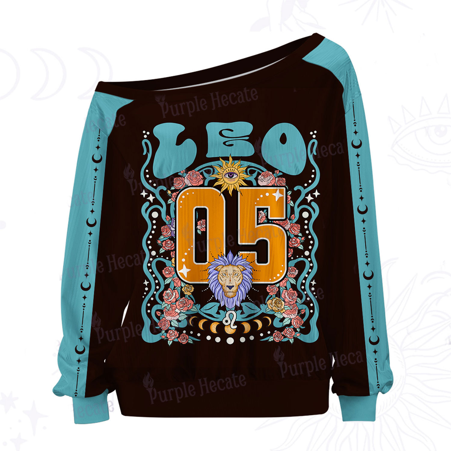 Purplehecate Leo Spirit Zodiac Off The Shoulder Graphic Jersey