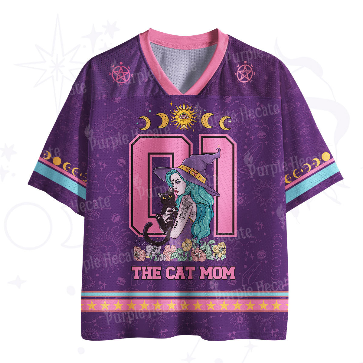 Purplehecate The Gothic Cat Mom Mesh Jersey