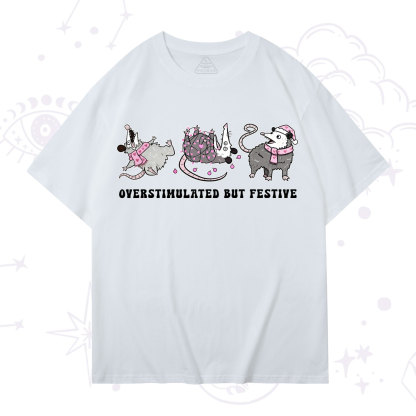 Purplehecate Overstimulated But Festive Possum Valentine T-Shirt