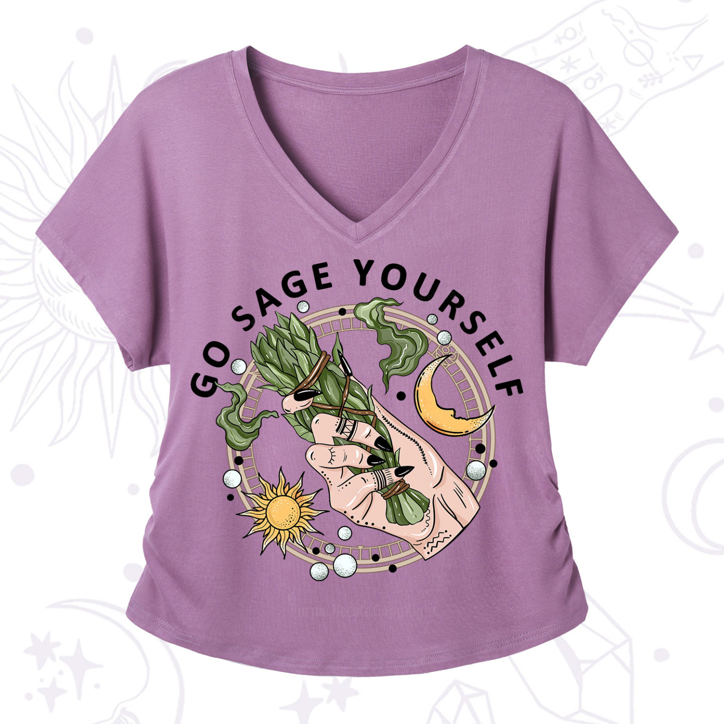 Purplehecate Go Sage Yourself V-Neck T-Shirt