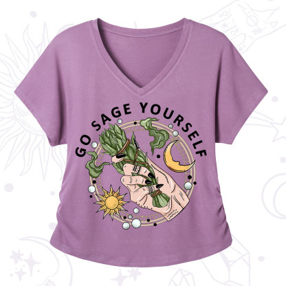 Purplehecate Go Sage Yourself V-Neck T-Shirt