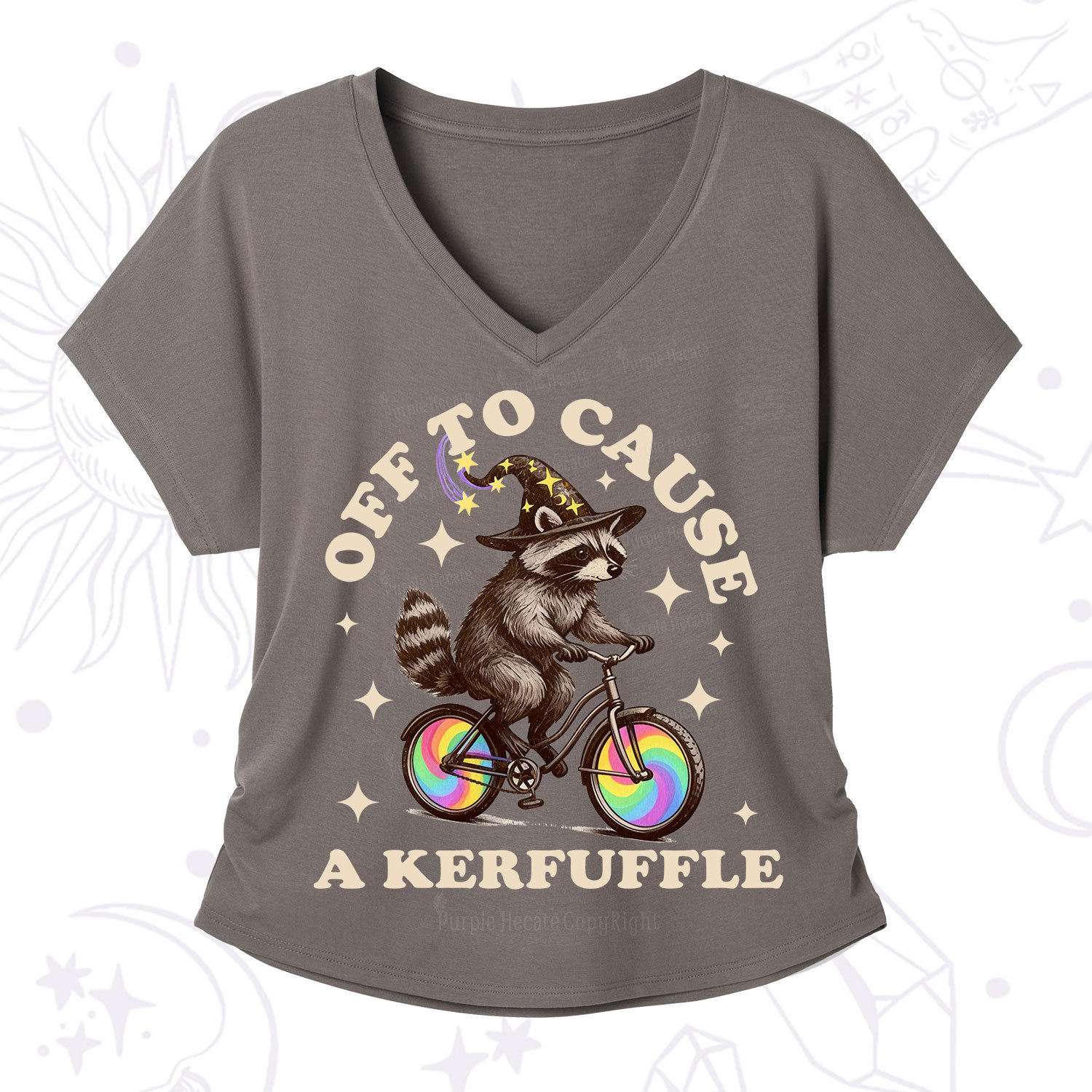 Purplehecate Off To Cause A Kerfuffle V-Neck T-Shirt