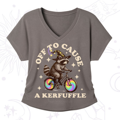 Purplehecate Off To Cause A Kerfuffle V-Neck T-Shirt