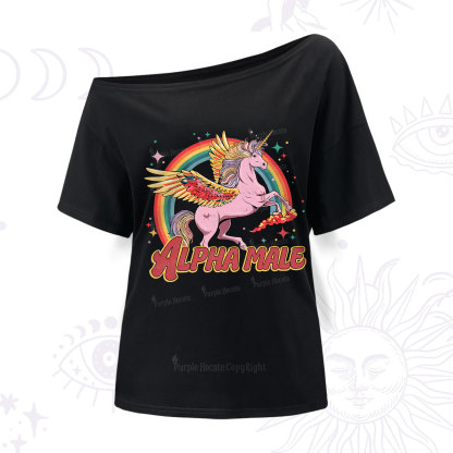 Purplehecate Alpha Male One Shoulder T-Shirt