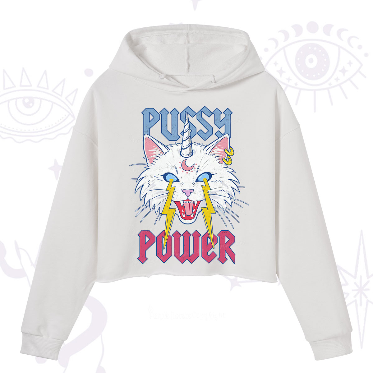 Purplehecate Pussy Power Crop Hoodie