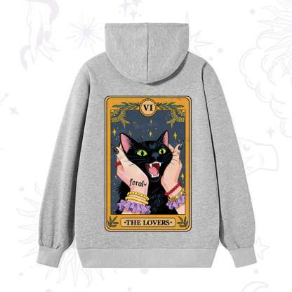 Purplehecate The Lovers Tarot Feral Cat Hoodie