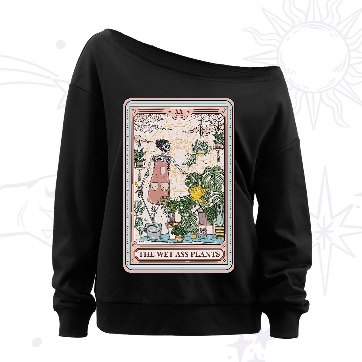 Purplehecate The Wet Ass Plants Tarot Off The Shoulder Sweatshirt