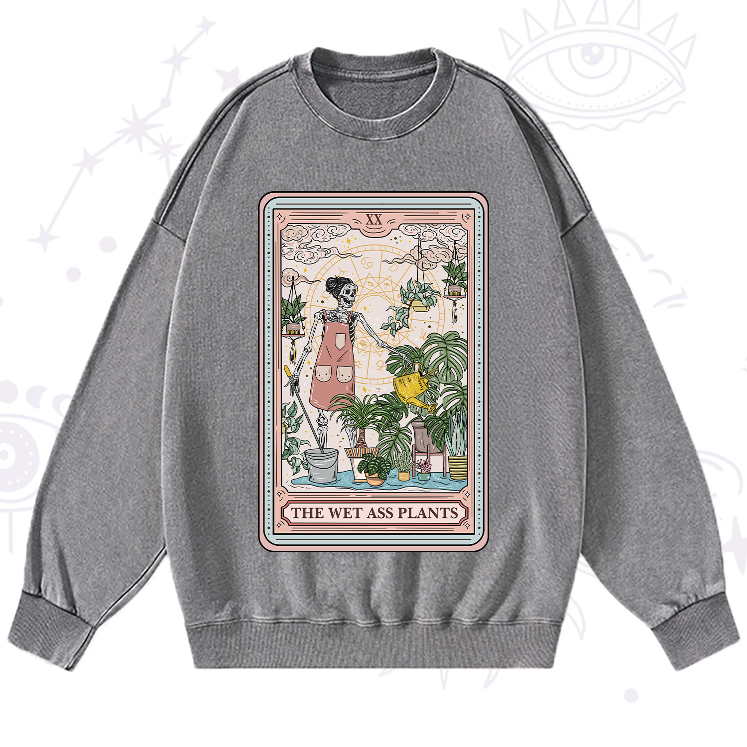 Purplehecate The Wet Ass Plants Tarot Washed Sweatshirt