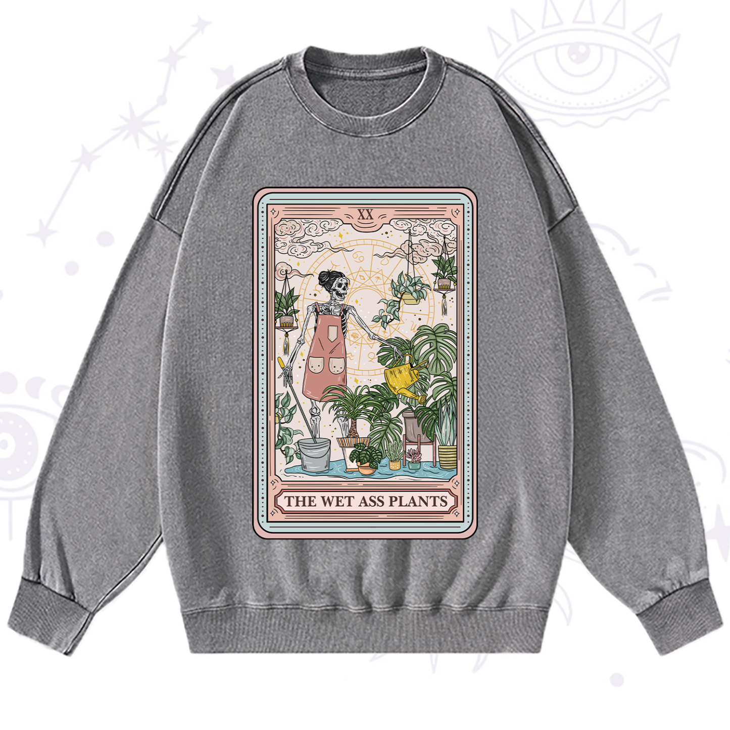 Purplehecate The Wet Ass Plants Tarot Washed Sweatshirt